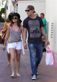 Lucy Hale and Ashley Benson photoshoot at the Bondo Bikini Shack on Miami Beach on March 24, 2012