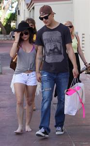 Lucy Hale and Ashley Benson photoshoot at the Bondo Bikini Shack on Miami Beach on March 24, 2012