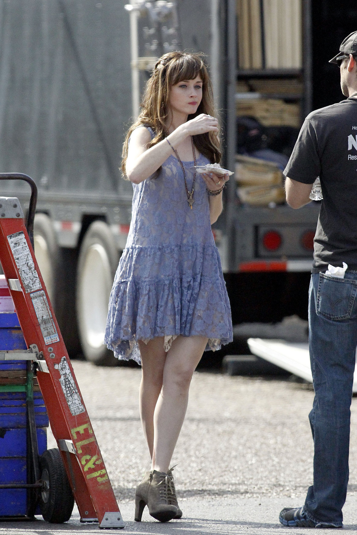 Alexis Bledel on the set of 'Remember Sunday' in New Orleans January 25, 2013