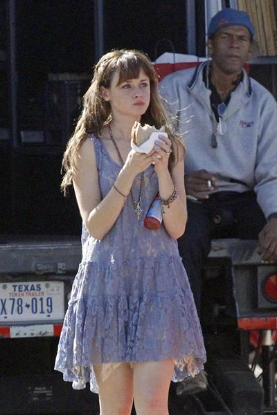 Alexis Bledel on the set of 'Remember Sunday' in New Orleans January 25, 2013