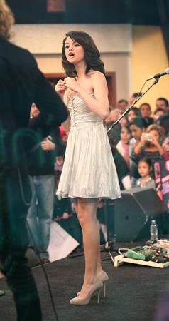 Selena Gomez on the Good Morning America show in New York City, February 11, 2010