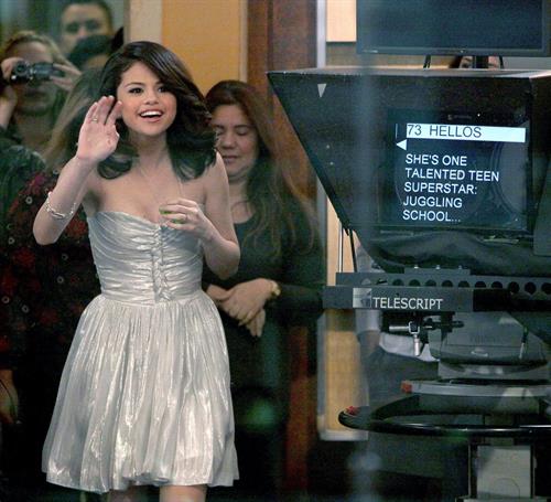 Selena Gomez on the Good Morning America show in New York City, February 11, 2010