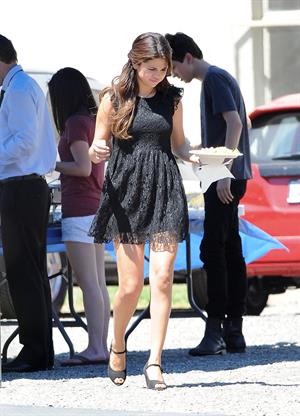 Selena Gomez on the set of 'Feed the Dog' in Pasadena August 27, 2012