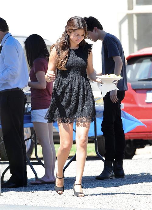 Selena Gomez on the set of 'Feed the Dog' in Pasadena August 27, 2012