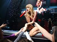 Taylor Swift on stage at the KIIS FM 2012 Jingle Ball concert at Nokia Theatre in Los Angeles - December 1, 2012 
