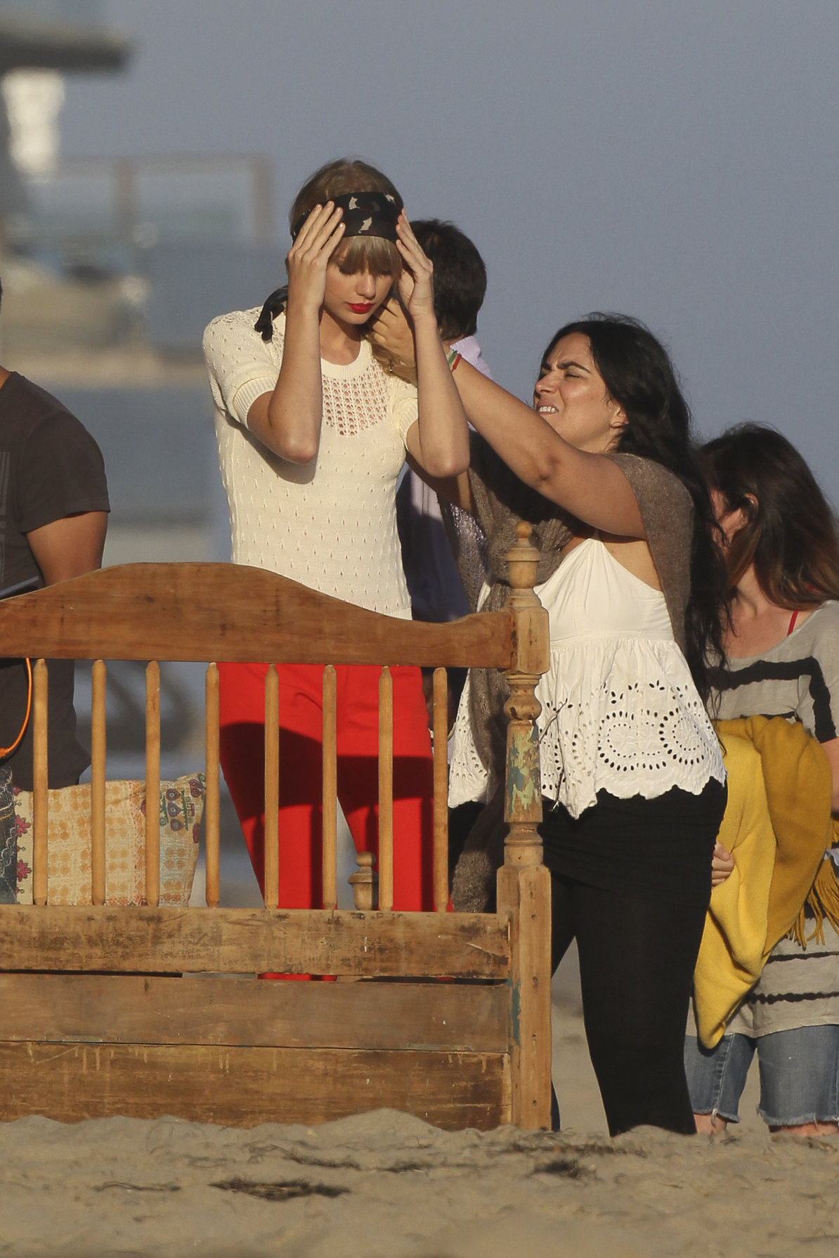 Taylor Swift on the set of a photoshoot in Malibu July 24, 2012