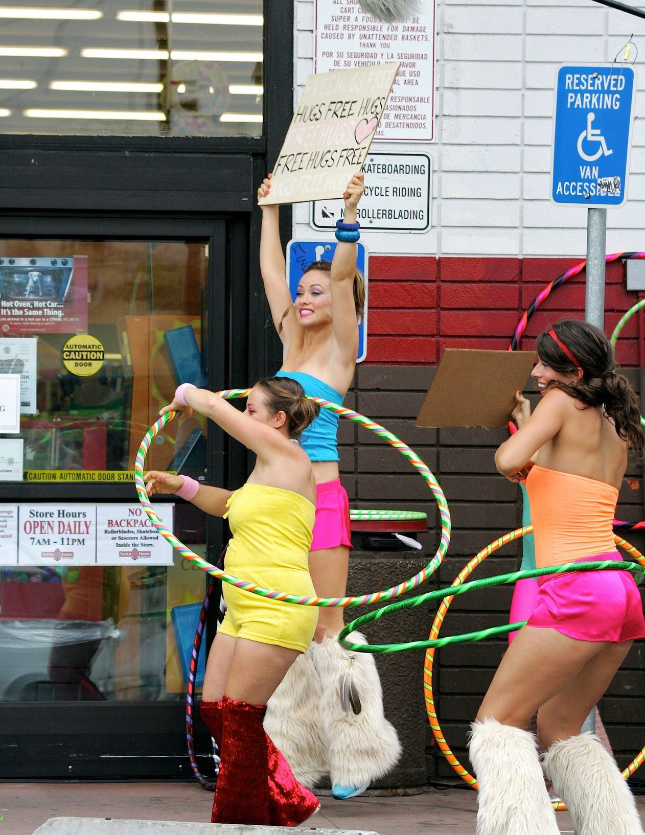 Olivia Wilde in shorts on the set of film free hugs in California July 29, 2011 