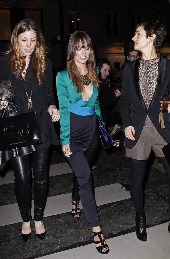 Olivia Wilde Gucci dinner at the Italian Embassy in Paris January 25, 2011 