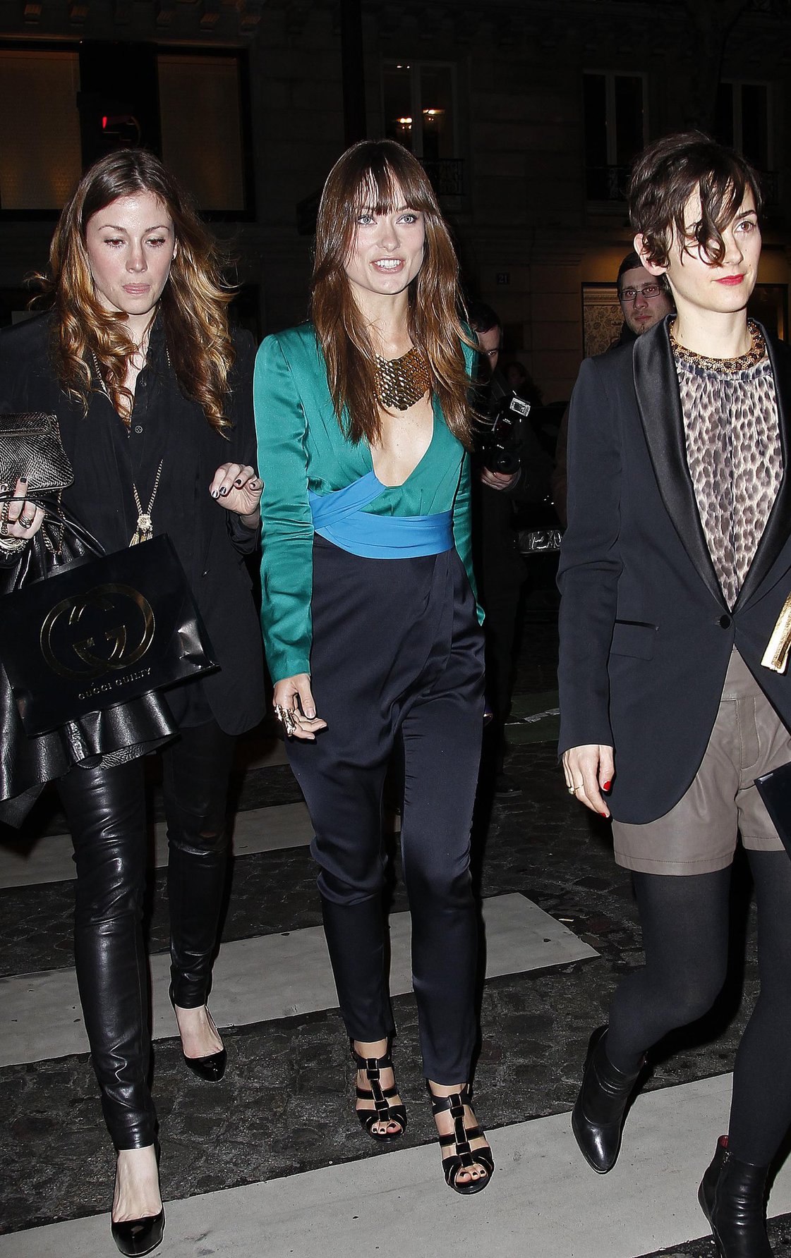 Olivia Wilde Gucci dinner at the Italian Embassy in Paris January 25, 2011 