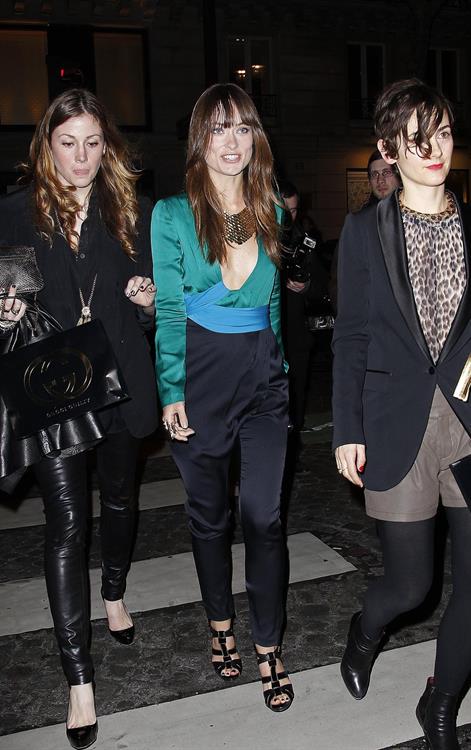 Olivia Wilde Gucci dinner at the Italian Embassy in Paris January 25, 2011 