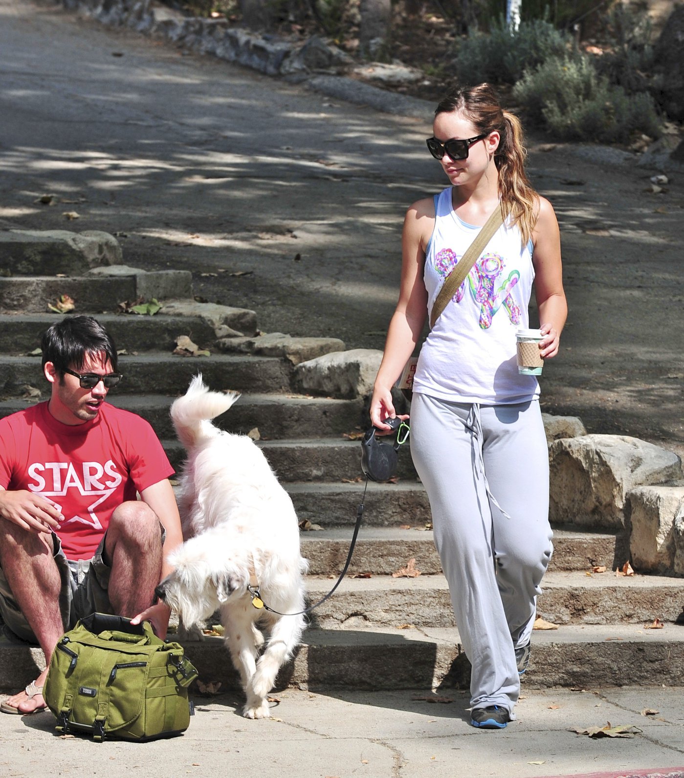 Olivia Wilde walking her dog in the Hollywood Hills on June 24, 2011