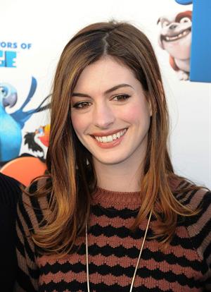 Anne Hathaway 20th Century Fox press day for Rio at Zanuck Theater January 28, 2011 