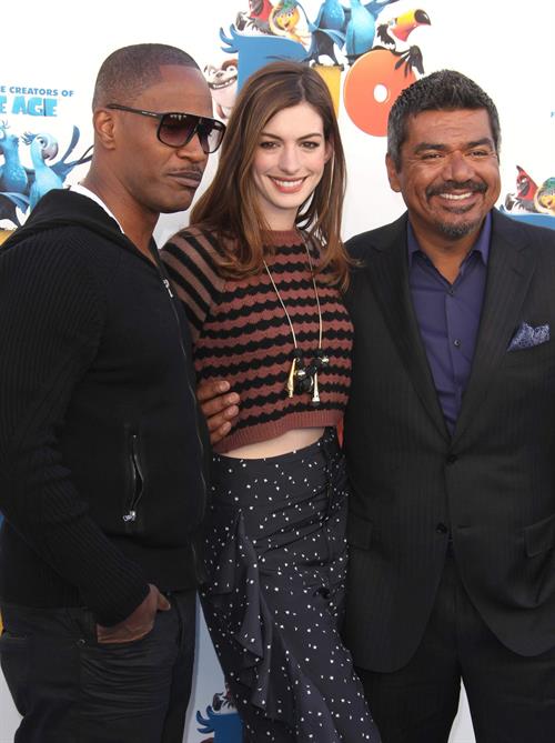 Anne Hathaway 20th Century Fox press day for Rio at Zanuck Theater January 28, 2011 