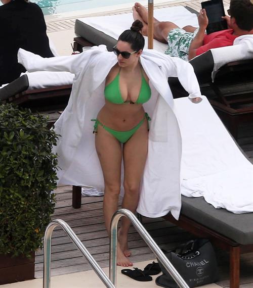 Kelly Brook bikini candids by the pool in Miami 2/1/13 