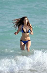 Nina Dobrev at Miami Beach December 31, 2009