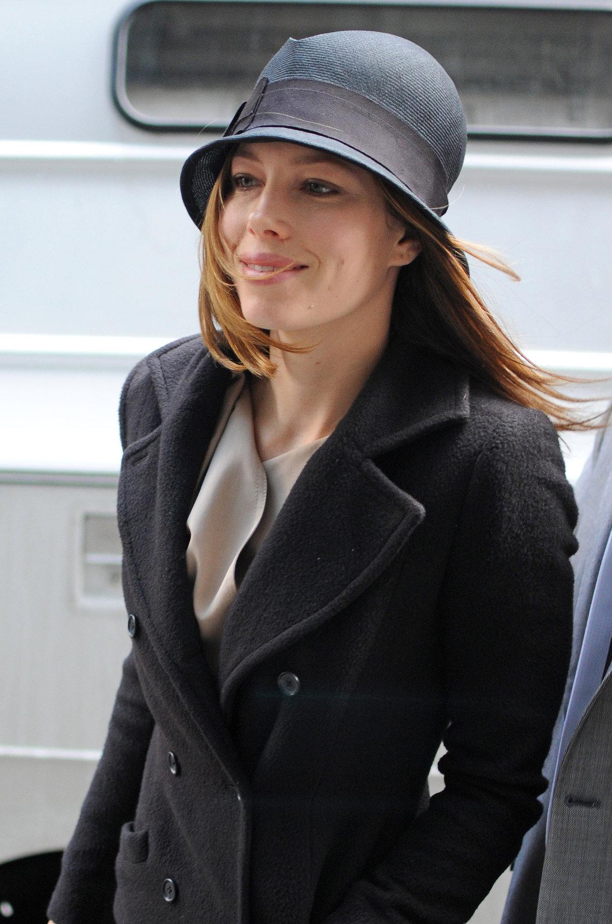 Jessica Biel leaving Justin Timberlake's apartment February 18, 2010