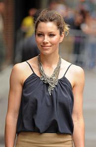 Jessica Biel visits the Late Show with David Letterman in New York City