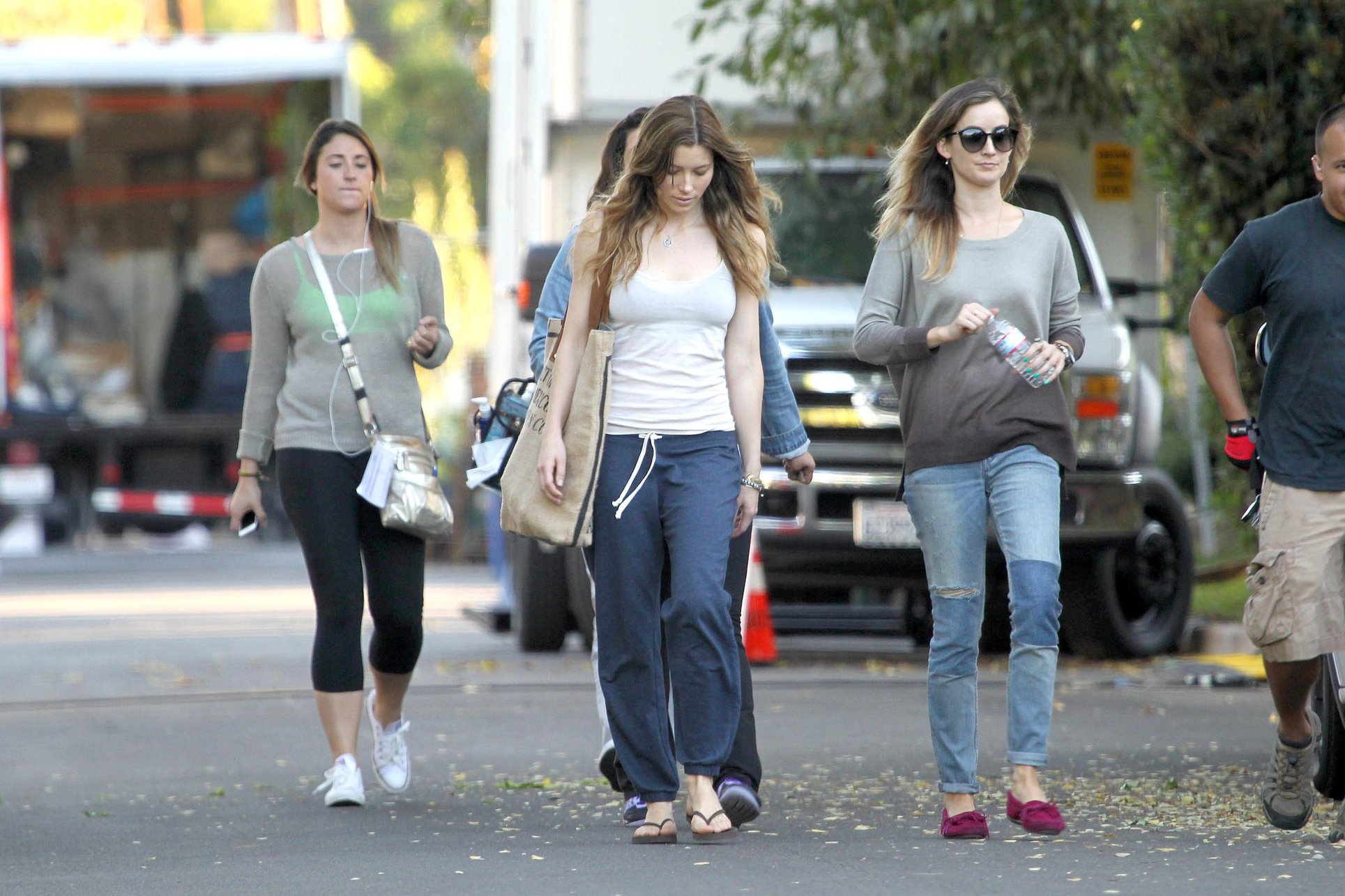 Jessica Biel – “Shiva and May” set candids, LA 10/17/13 