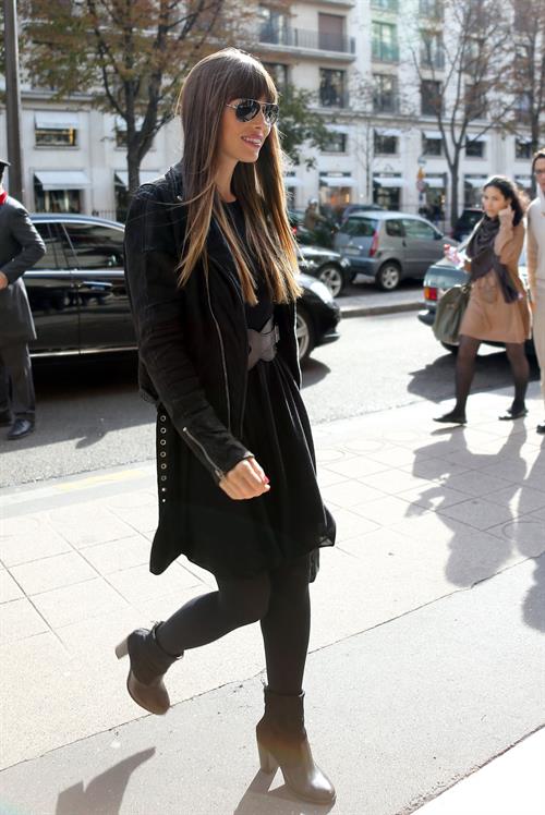 Jessica Biel Arrives at her hotel in Paris - October 7,2012 