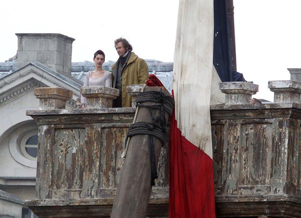 Anne Hathaway on the set of Les Miserables April 18, 2012