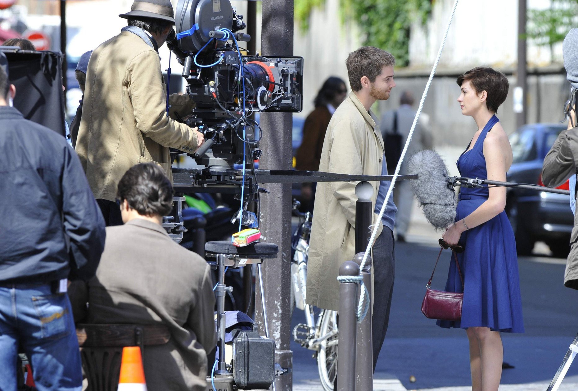 Anne Hathaway set of One Day in Paris August 31, 2013