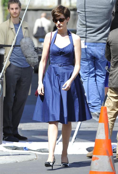 Anne Hathaway set of One Day in Paris August 31, 2013