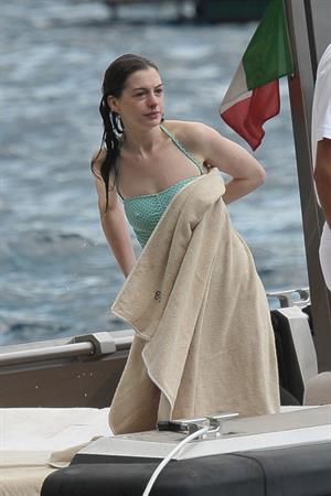 Anne Hathaway on vacation in Italy July 22, 2011 
