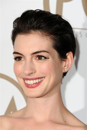 Anne Hathaway 24th Annual Producers Guild Awards at The Beverly Hilton Hotel in Beverly Hills January 26-2013 