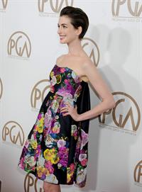 Anne Hathaway 24th Annual Producers Guild Awards at The Beverly Hilton Hotel in Beverly Hills January 26-2013 