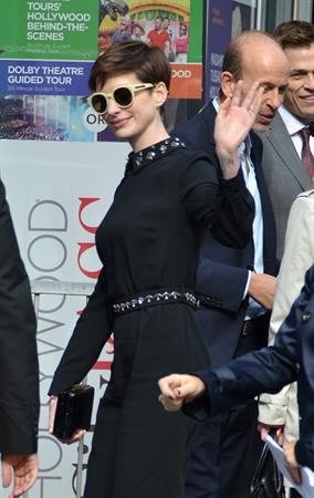 Anne Hathaway attends the Hugh Jackman Hollywood Walk Of Fame Ceremony in Hollywood December 13-2012 