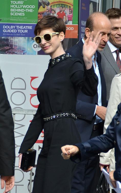 Anne Hathaway attends the Hugh Jackman Hollywood Walk Of Fame Ceremony in Hollywood December 13-2012 