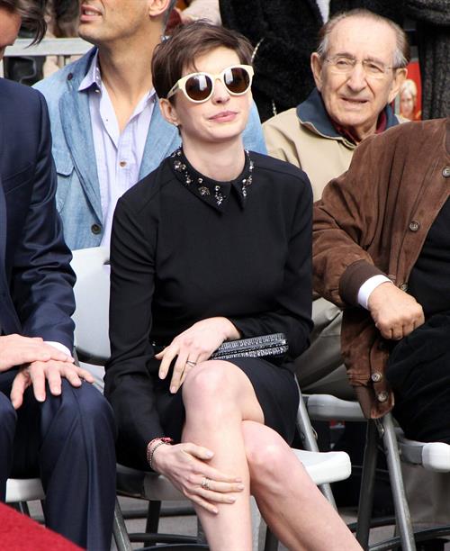 Anne Hathaway attends the Hugh Jackman Hollywood Walk Of Fame Ceremony in Hollywood December 13-2012 