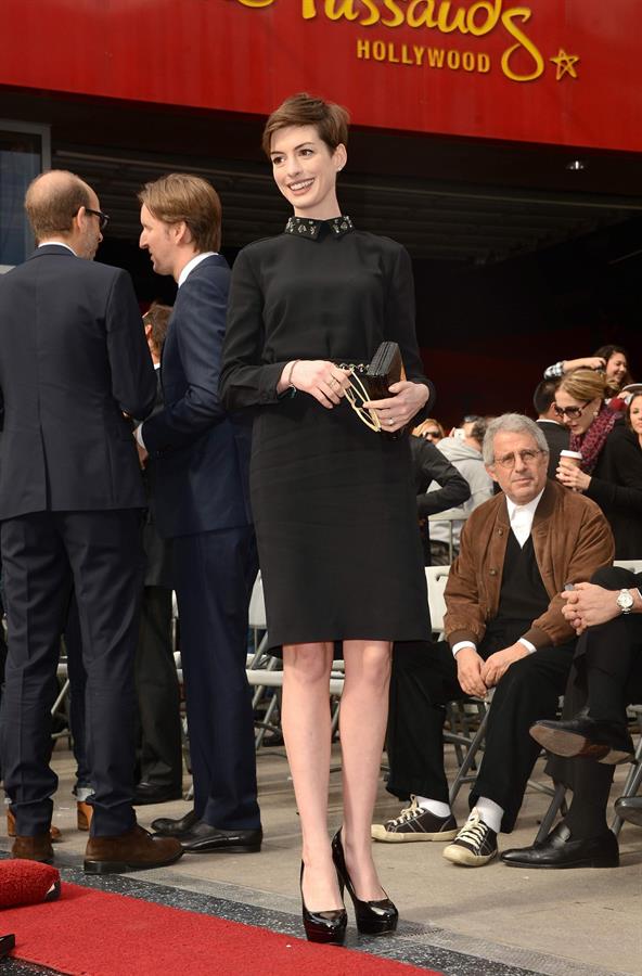 Anne Hathaway attends the Hugh Jackman Hollywood Walk Of Fame Ceremony in Hollywood December 13-2012 