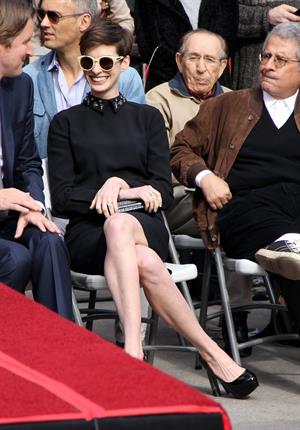 Anne Hathaway attends the Hugh Jackman Hollywood Walk Of Fame Ceremony in Hollywood December 13-2012 