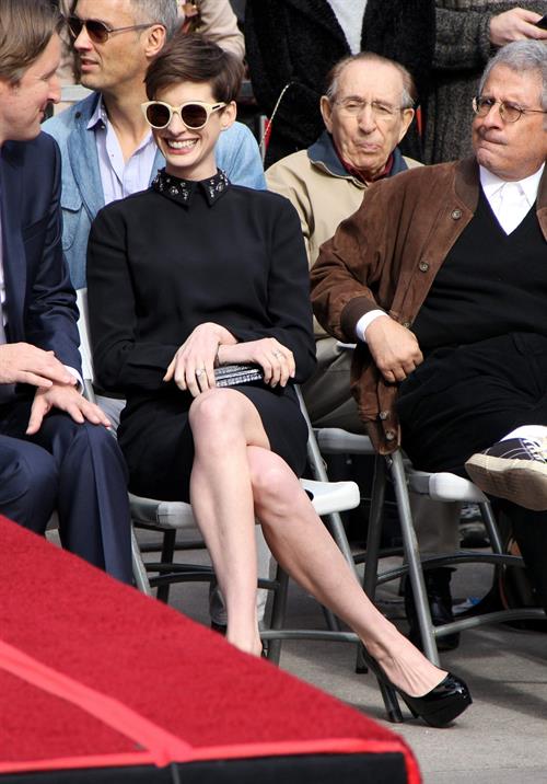 Anne Hathaway attends the Hugh Jackman Hollywood Walk Of Fame Ceremony in Hollywood December 13-2012 