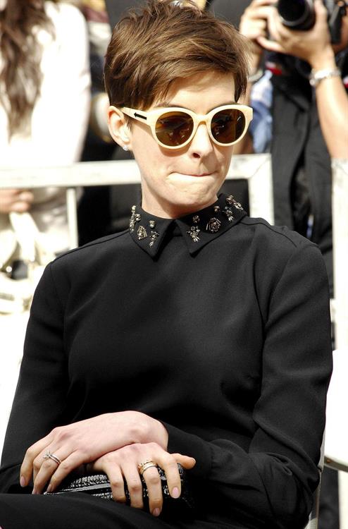 Anne Hathaway attends the Hugh Jackman Hollywood Walk Of Fame Ceremony in Hollywood December 13-2012 