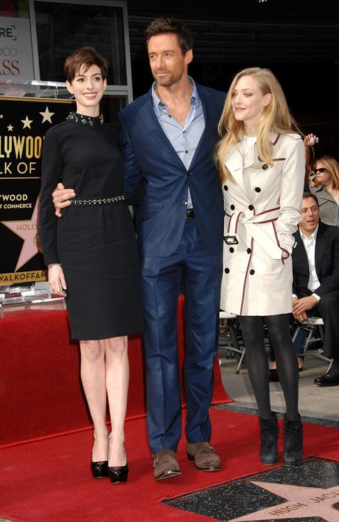 Anne Hathaway attends the Hugh Jackman Hollywood Walk Of Fame Ceremony in Hollywood December 13-2012 