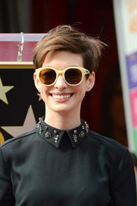 Anne Hathaway attends the Hugh Jackman Hollywood Walk Of Fame Ceremony in Hollywood December 13-2012 