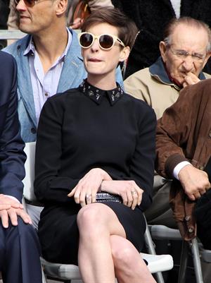 Anne Hathaway attends the Hugh Jackman Hollywood Walk Of Fame Ceremony in Hollywood December 13-2012 