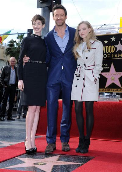 Anne Hathaway attends the Hugh Jackman Hollywood Walk Of Fame Ceremony in Hollywood December 13-2012 