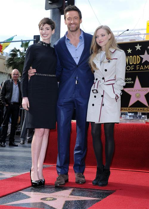 Anne Hathaway attends the Hugh Jackman Hollywood Walk Of Fame Ceremony in Hollywood December 13-2012 
