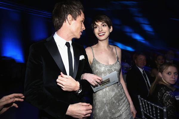 Anne Hathaway attends the Critics' Choice Movie Awards 2013 with Skinnygirl Cocktails at Barkar Hangar