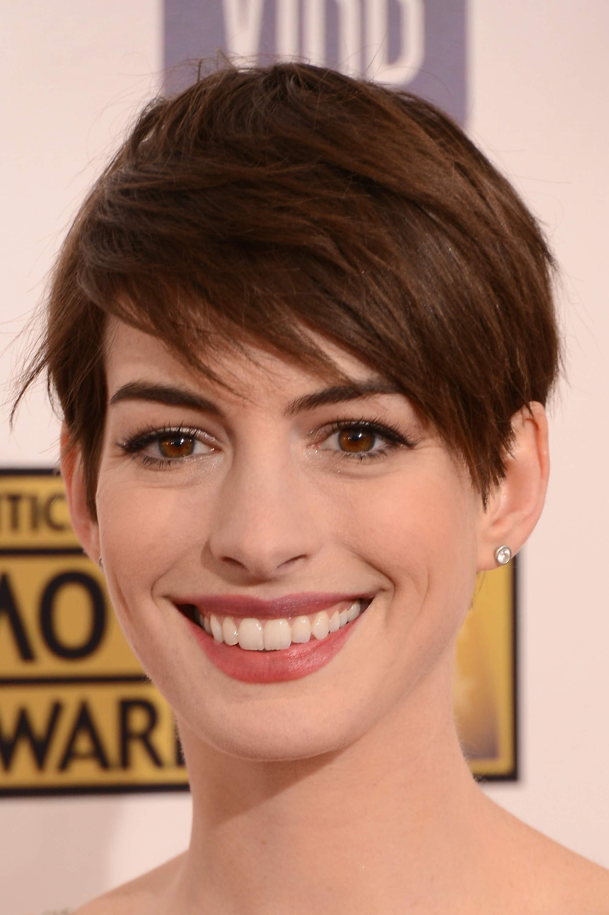 Anne Hathaway attends the Critics' Choice Movie Awards 2013 with Skinnygirl Cocktails at Barkar Hangar