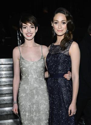 Anne Hathaway attends the Critics' Choice Movie Awards 2013 with Skinnygirl Cocktails at Barkar Hangar