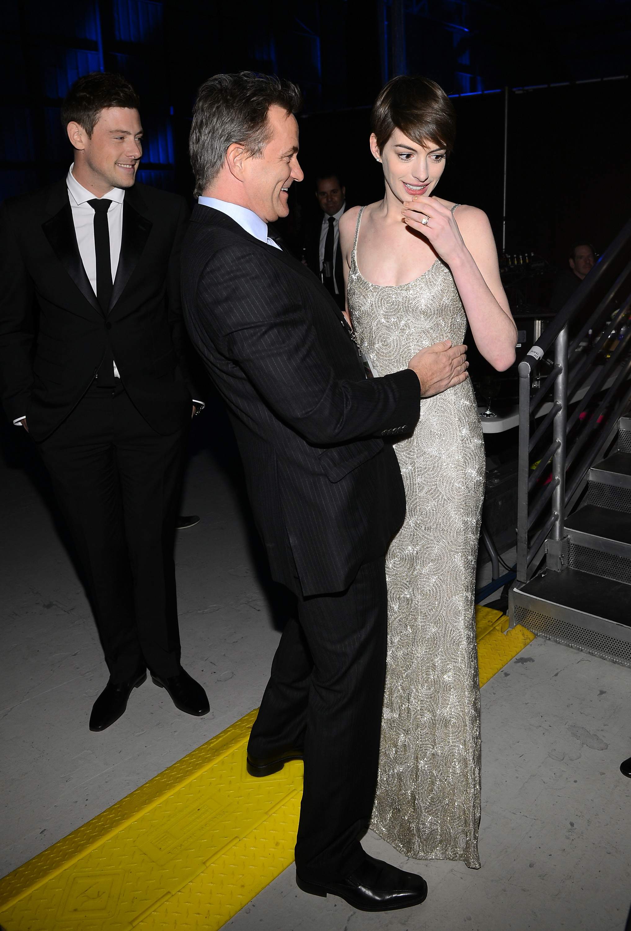 Anne Hathaway attends the Critics' Choice Movie Awards 2013 with Skinnygirl Cocktails at Barkar Hangar