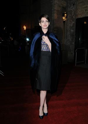 After the Les Miserables premiere, Anne Hathaway at the after-party for the movie at The Roundhouse in Camden, London UK.