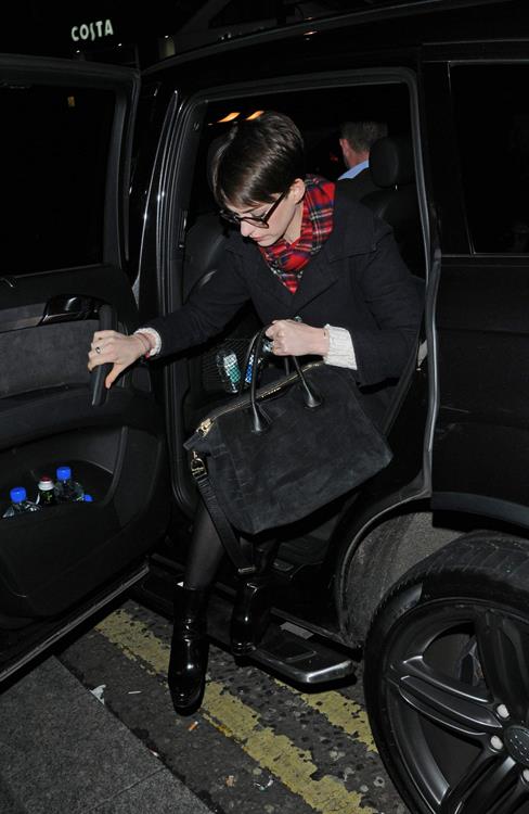 Anne Hathaway leaving her hotel and heading to the Empire Cinema Theatre in London - December 4, 2012