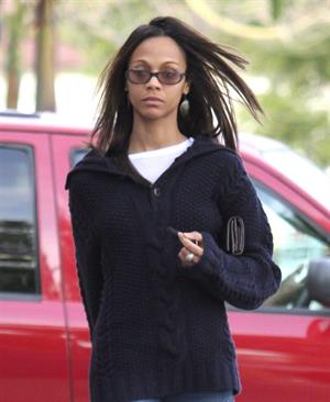 Zoe Saldana out and about in Los Angeles December 11, 2011
