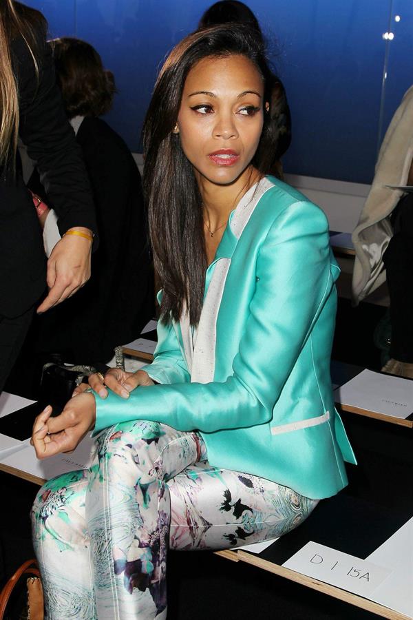 Zoe Saldana Prabal Gurung Fall 2012 Collection show February 11, 2012 in New York City 