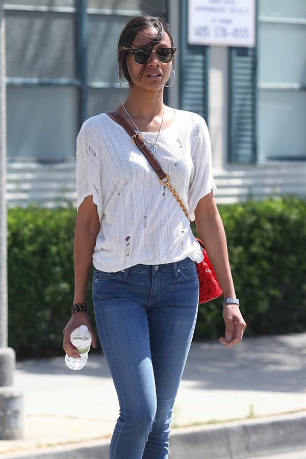 Zoe Saldana Stops By a Law Office in Beverly Hills on May 11, 2011 